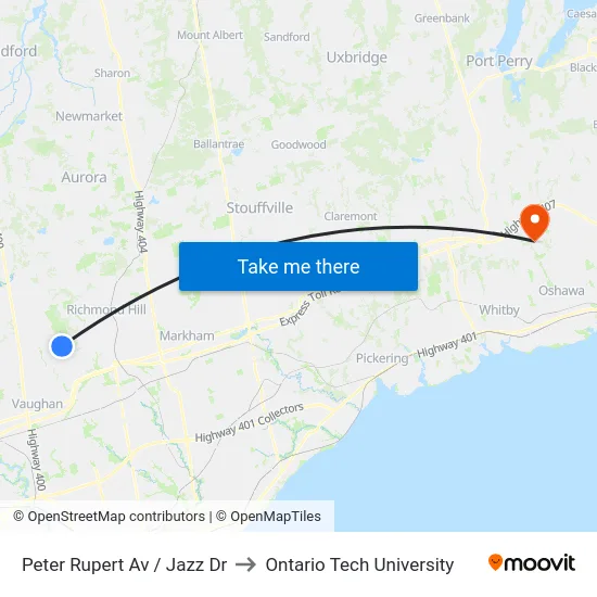 Peter Rupert Av / Jazz Dr to Ontario Tech University map