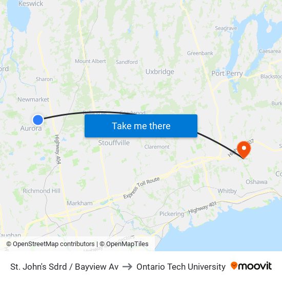 St. John's Sdrd / Bayview Av to Ontario Tech University map