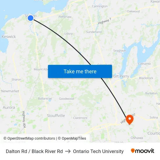 Dalton Rd / Black River Rd to Ontario Tech University map