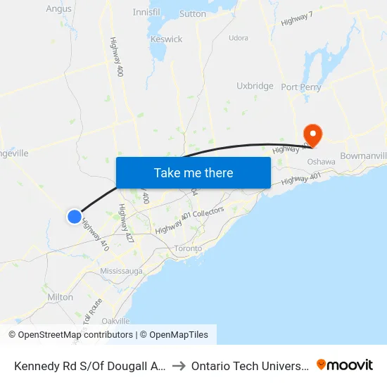 Kennedy Rd S/Of Dougall Ave to Ontario Tech University map
