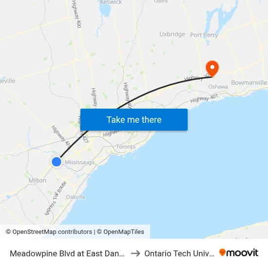 Meadowpine Blvd at East Danbro Cres to Ontario Tech University map