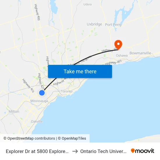Explorer Dr at 5800 Explorer Dr to Ontario Tech University map