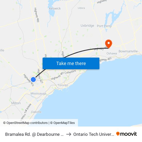 Bramalea Rd. @ Dearbourne Blvd. to Ontario Tech University map