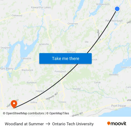 Woodland at Summer to Ontario Tech University map