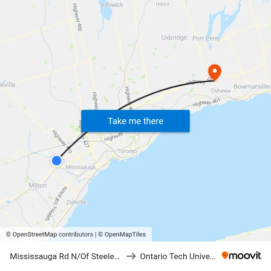 Mississauga Rd N/Of Steeles Ave to Ontario Tech University map