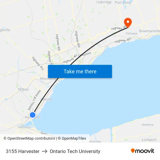 3155 Harvester to Ontario Tech University map