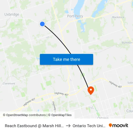 Reach Eastbound @ Marsh Hill (Epsom) to Ontario Tech University map