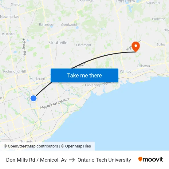 Don Mills Rd / Mcnicoll Av to Ontario Tech University map