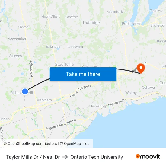 Taylor Mills Dr / Neal Dr to Ontario Tech University map