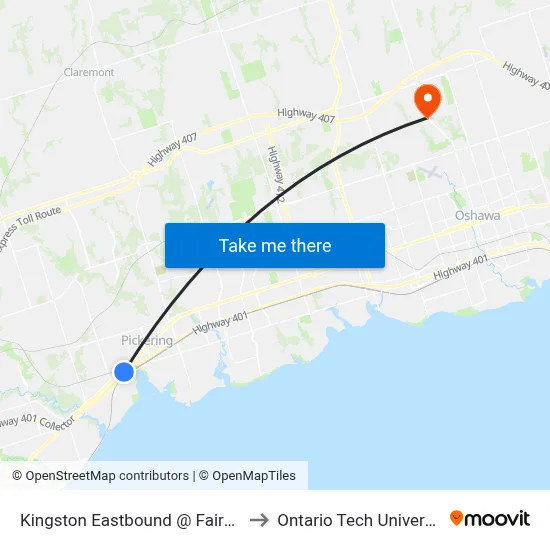 Kingston Eastbound @ Fairport to Ontario Tech University map