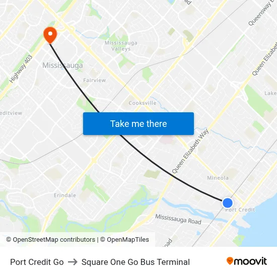 Port Credit Go to Square One Go Bus Terminal map