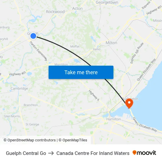 Guelph Central Go to Canada Centre For Inland Waters map