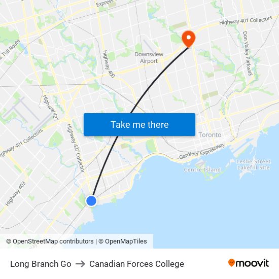 Long Branch Go to Canadian Forces College map