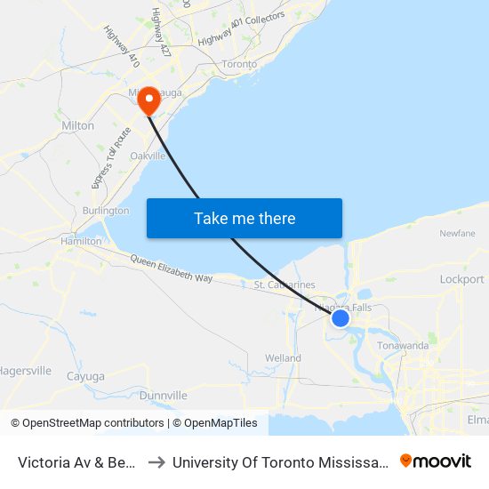 Victoria Av & Bender Hill to University Of Toronto Mississauga Campus map