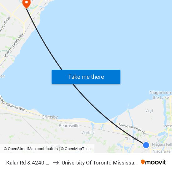 Kalar Rd & 4240 Kalar Rd to University Of Toronto Mississauga Campus map