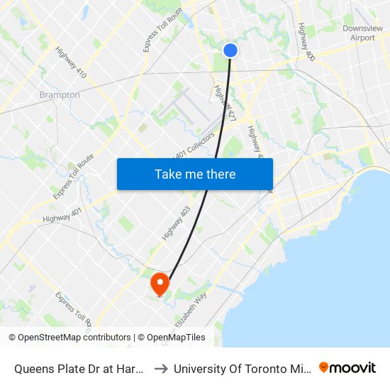 Queens Plate Dr at Harness Rd North Side to University Of Toronto Mississauga Campus map