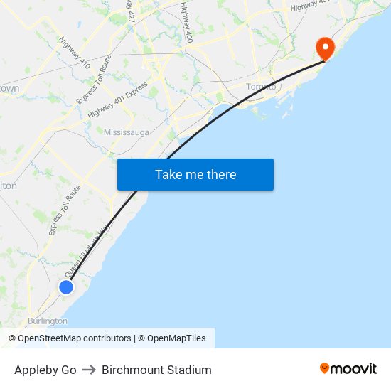 Appleby Go to Birchmount Stadium map