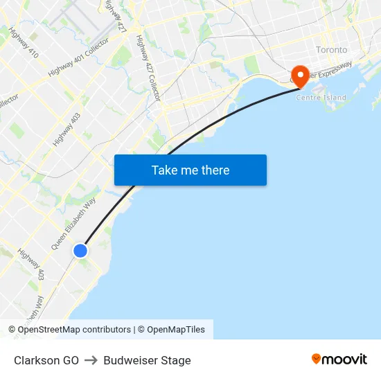 Clarkson GO to Budweiser Stage map