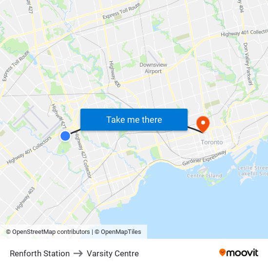 Renforth Station to Varsity Centre map