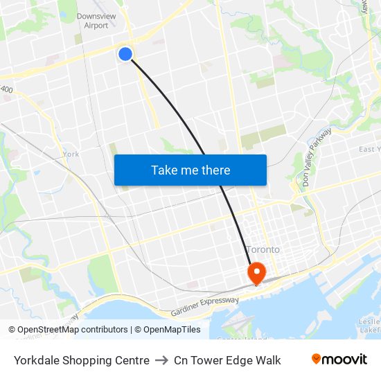 Yorkdale Shopping Centre to Cn Tower Edge Walk map