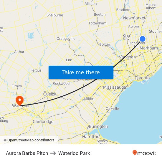 Aurora Barbs Pitch to Waterloo Park map
