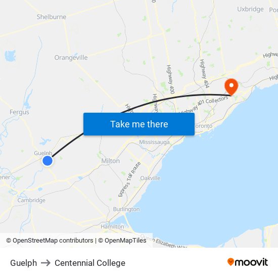 Guelph to Guelph map