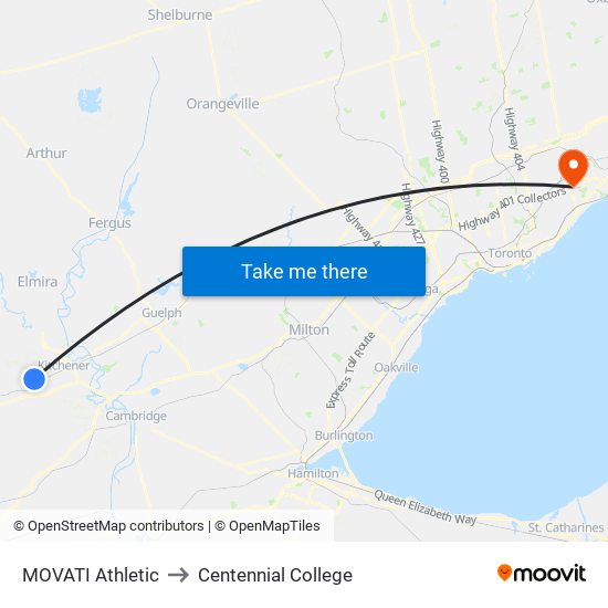 MOVATI Athletic to Centennial College map