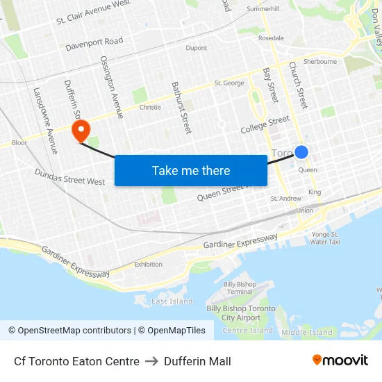 Cf Toronto Eaton Centre to Dufferin Mall map