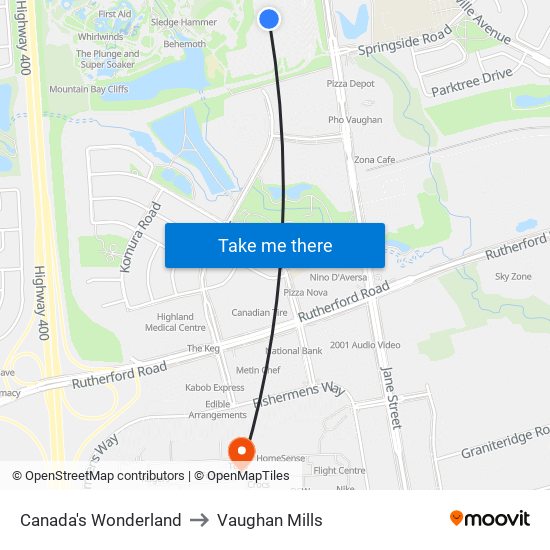 Directions to Mills Mall Vaughan