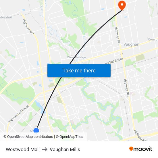 Westwood Mall to Westwood Mall map