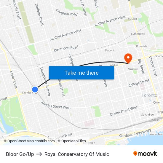 Bloor Go/Up to Royal Conservatory Of Music map