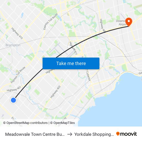 Meadowvale Town Centre Bus Terminal to Meadowvale Town Centre Bus Terminal map
