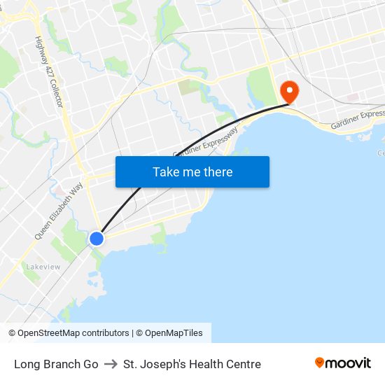 Long Branch Go to St. Joseph's Health Centre map