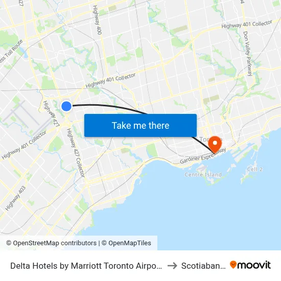 Delta Hotels by Marriott Toronto Airport & Conference Centre to Scotiabank Arena map
