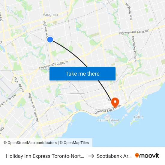 Holiday Inn Express Toronto-North York to Scotiabank Arena map