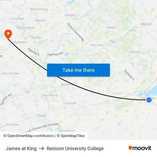 James at King to Renison University College map
