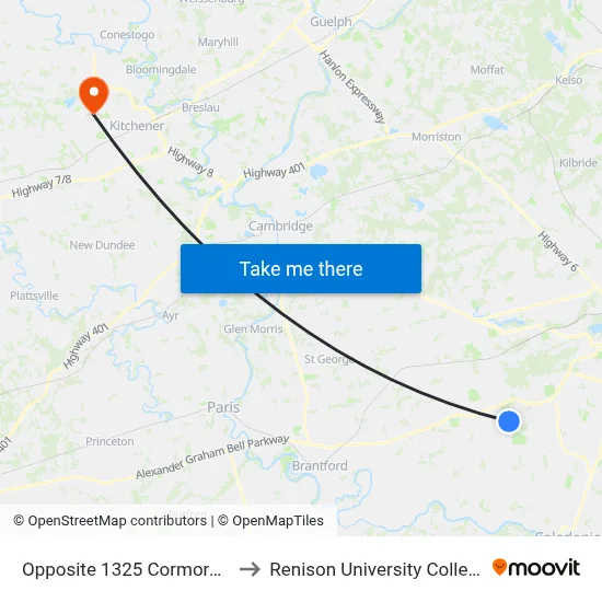 Opposite 1325 Cormorant to Renison University College map