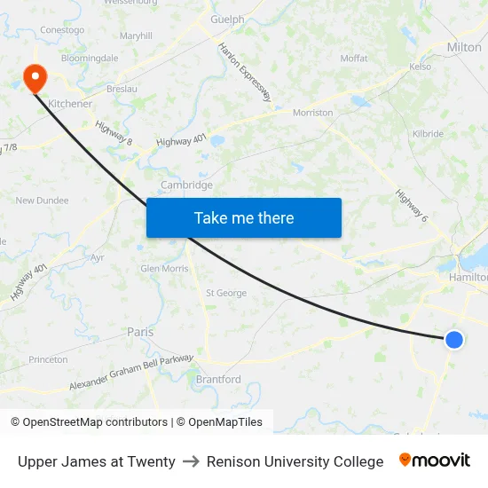 Upper James at Twenty to Renison University College map