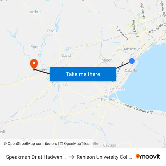 Speakman Dr at Hadwen Rd to Renison University College map