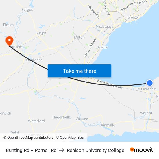 Bunting Rd + Parnell Rd to Renison University College map