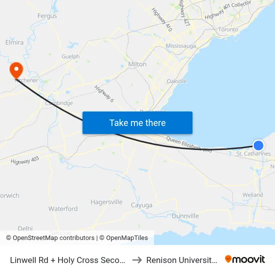 Linwell Rd + Holy Cross Secondary School to Renison University College map