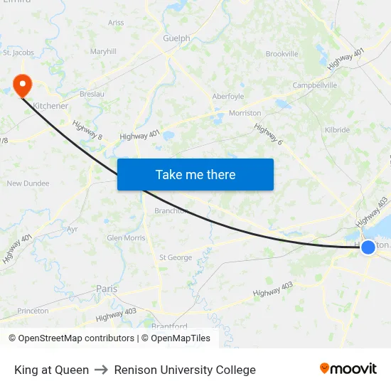 King at Queen to Renison University College map