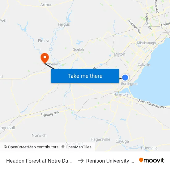 Headon Forest at Notre Dame C.S.S. to Renison University College map