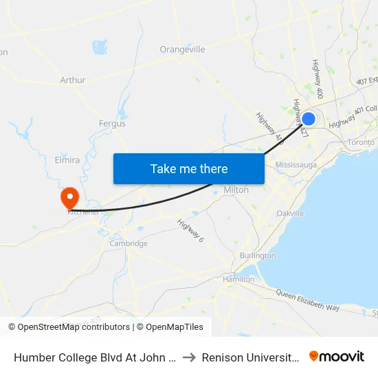 Humber College Blvd At John Garland Blvd to Renison University College map