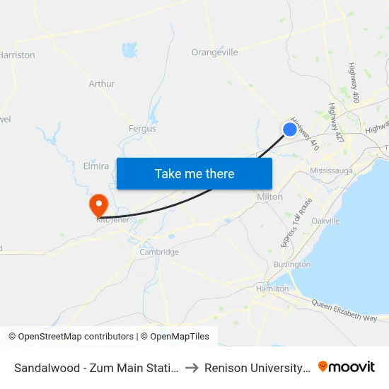 Sandalwood - Zum Main Station Stop Nb to Renison University College map