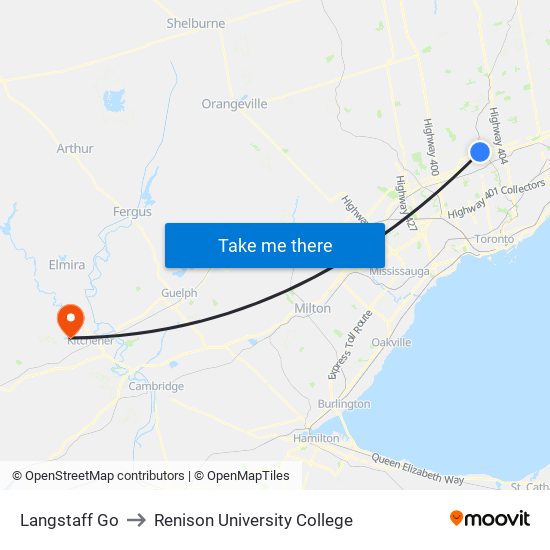 Langstaff Go to Renison University College map