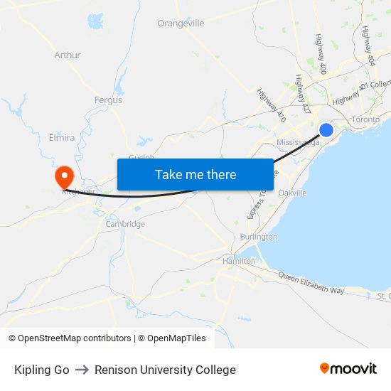 Kipling Go to Renison University College map