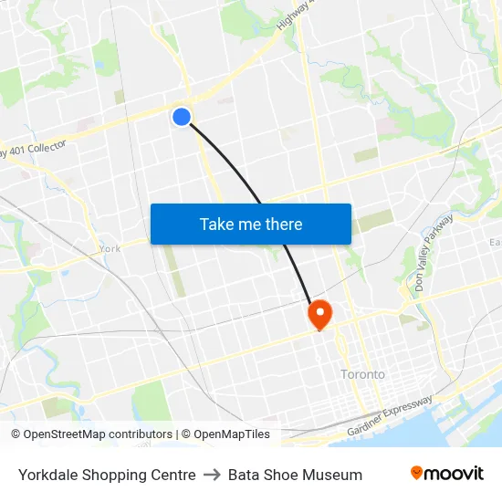 Yorkdale Shopping Centre to Bata Shoe Museum map