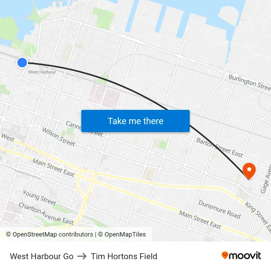 West Harbour Go to Tim Hortons Field map