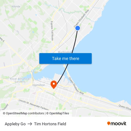 Appleby Go to Tim Hortons Field map